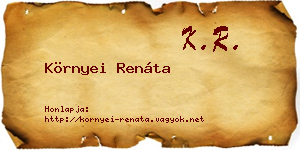 Környei Renáta névjegykártya